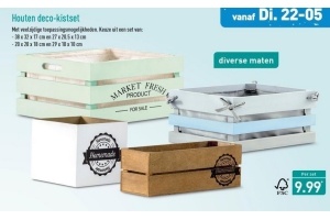 houten deco kistset