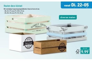 houten deco kistset