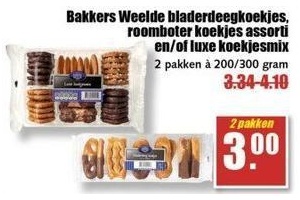 bakkers weelde bladerdeegkoekjes roomboter koekjes assortiment en of luxe koekjesmix