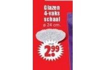 glazen 4 vaks schaal nu eur2 99 per stuk