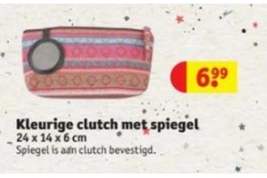 kleurige clutch met spiegel