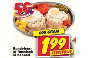 rundvlees of russisch ei schotel