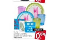 duni borden bestek bekers of servetten