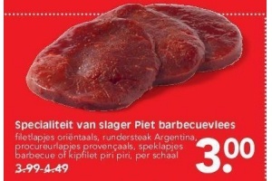 specialiteit van slager piet barbecuevlees