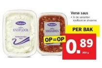 verse saus nu eur0 89 per stuk