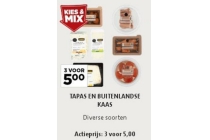 tapas en buitenlandse kaas