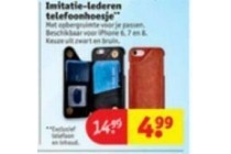 imitatie lederen telefoonhoesje