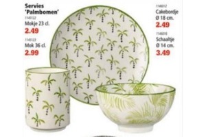 servies palmbomen