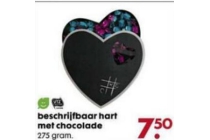 beschrijfbaar hart met chocolade