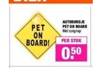 autobordje pet on board