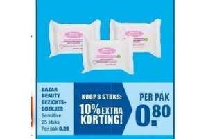 bazar beauty gezichtsdoekjes