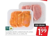 slagers beste varkensfiletlapjes of speklapjes a la minute