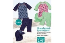 uv beschermende kinderkledingset nu eur7 99 per set