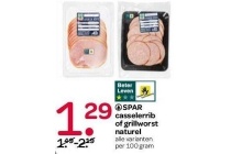 spar casselerrib of grillworst naturel