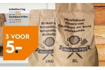 briketten 2 kg of houtskool 8 kg