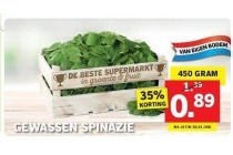 gewassen spinazie