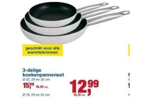 koekenpannenset nu eur12 99 per stuk