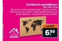 kurkbord wereldkaart