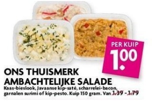 ons thuismerk ambachtelijke salades