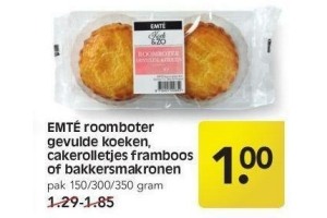 emte roomboter gevulde koeken cakerolletjes framboos of bakkersmakronen