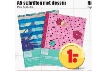 a5 schriften met dessin