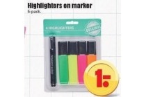 highlighters en marker