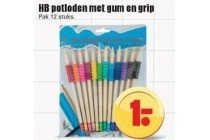 hb potloden met gum en grip