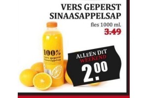 vers geperst sinaasappelsap nu eur2 00 per stuk