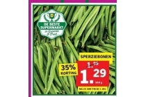 sperziebonen nu eur1 29 per