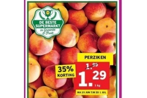 perziken nu eur1 29 per kilo