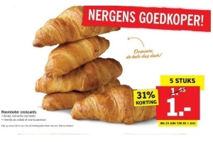 roomboter croissants nu 5 stuks voor eur1 00