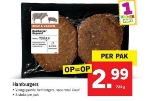 hamburgers nu eur2 99 per pak van 8