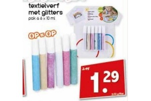 textielverf met glitters