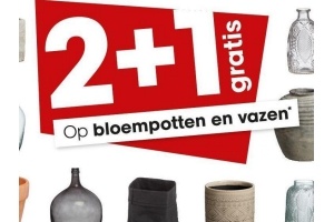 2 1 gratis op alle bloempotten en vazen