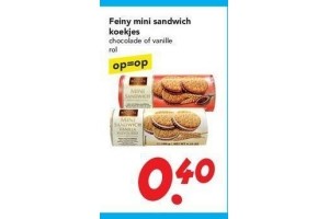 feiny mini sandwich koekjes nu eur0 40 per stuk