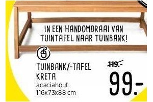 tuinbank tafel kreta nu eur99 per stuk