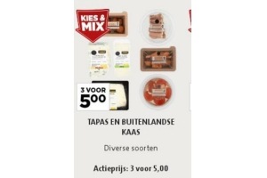 tapas en buitenlandse kaas