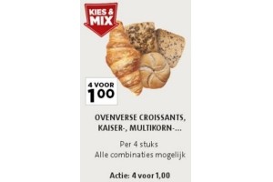 ovenverse croissants kaiser multikorn of pompoenbroodjes