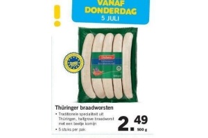 thueringer braadworsten