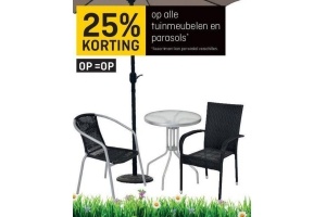 alle tuinmeubelen en parasols