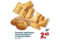 roomboter appelflappen saucijzenbroodjes of luxe gevulde koeken