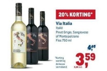 20 korting op via italia wijnen