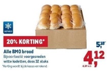 20 korting op alle bmo brood