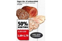 slagers kip of varkensrollade