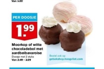 moorkop of witte chocoladebol met frambozenbavarois