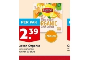 lipton organic lemon en ginger