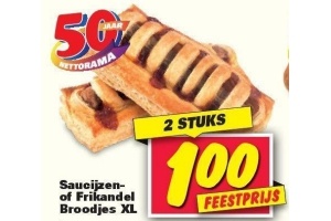 saucijzen of frikandelbroodjes xl