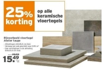 25 korting op alle keramische vloertegels