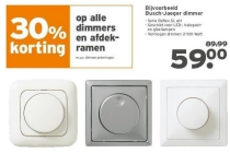 30 korting op alle dimmers en afdekramen