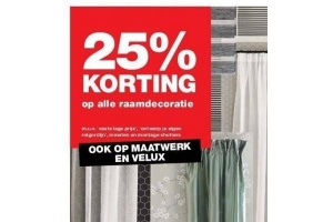 25 korting op raamdecoratie